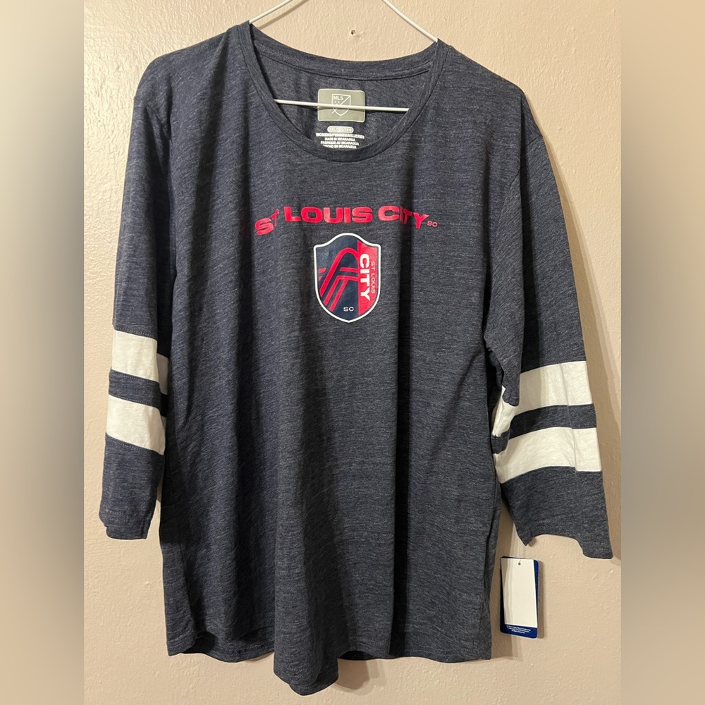 NWT MLS St. Louis City SC Women's 3/4 Sleeve Triblend Goal Oriented T-Shirt XXL